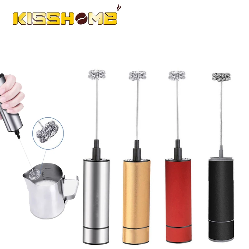 Электрический ручной вспениватель молока пенообразователь двойная пружина