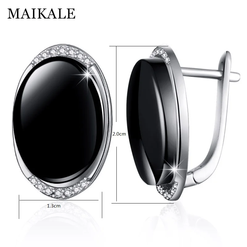Женские Классические круглые серьги гвоздики MAIKALE позолоченные из керамики с