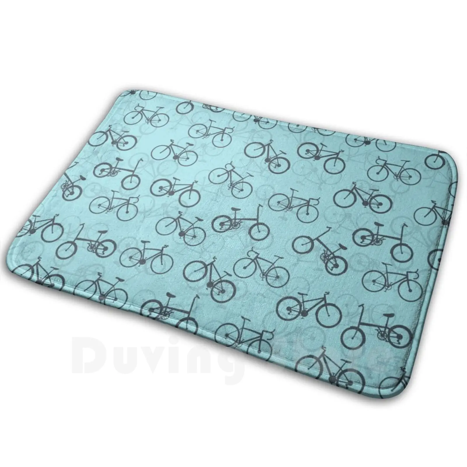 

Bike!!!! Carpet Mat Rug Cushion Bicycle Bike Bikin Wheels Ride Blue Vintage Retro Cycle Grey Gray