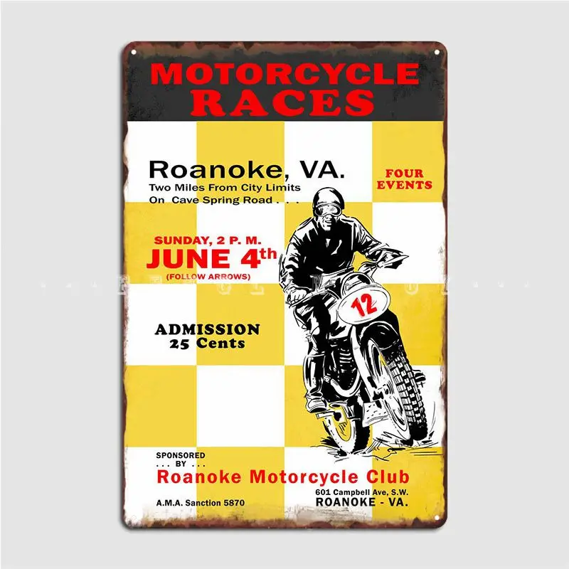 Классический постер для мотогонок металлический плакат с принтом таблички