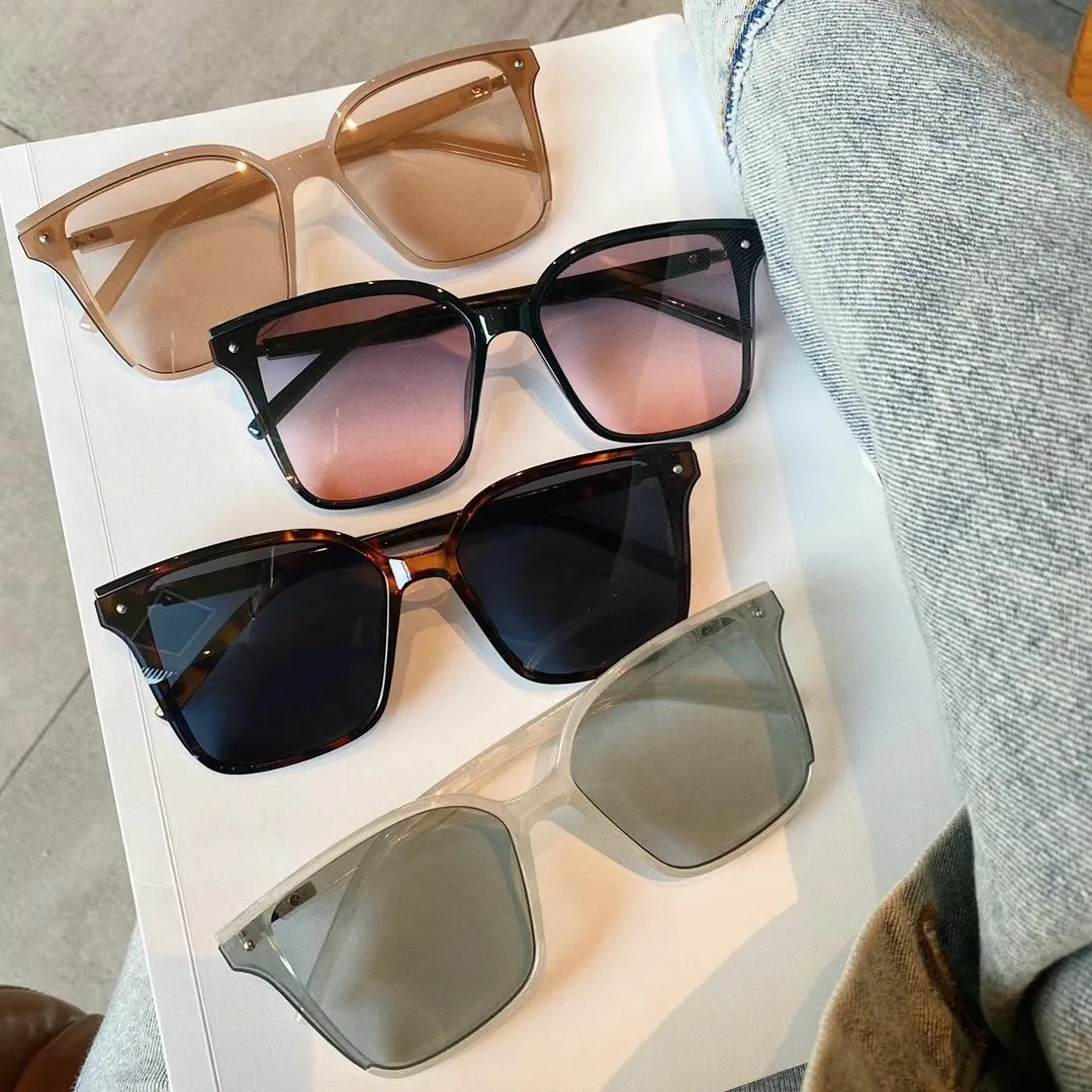 

Square Sunglasses For Women Retro Big Frame Sunglasses High Street Travel UV Protection Japanese And Korean Style 2021 New Trend