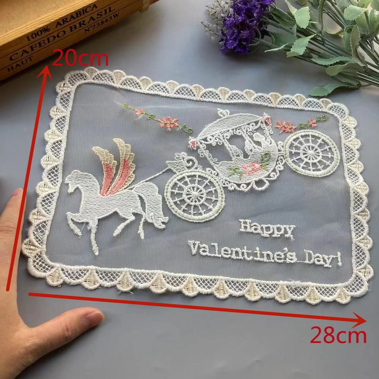 Красивое кружевное цветочное оформление 20*28 см для дивана занавески покрывала