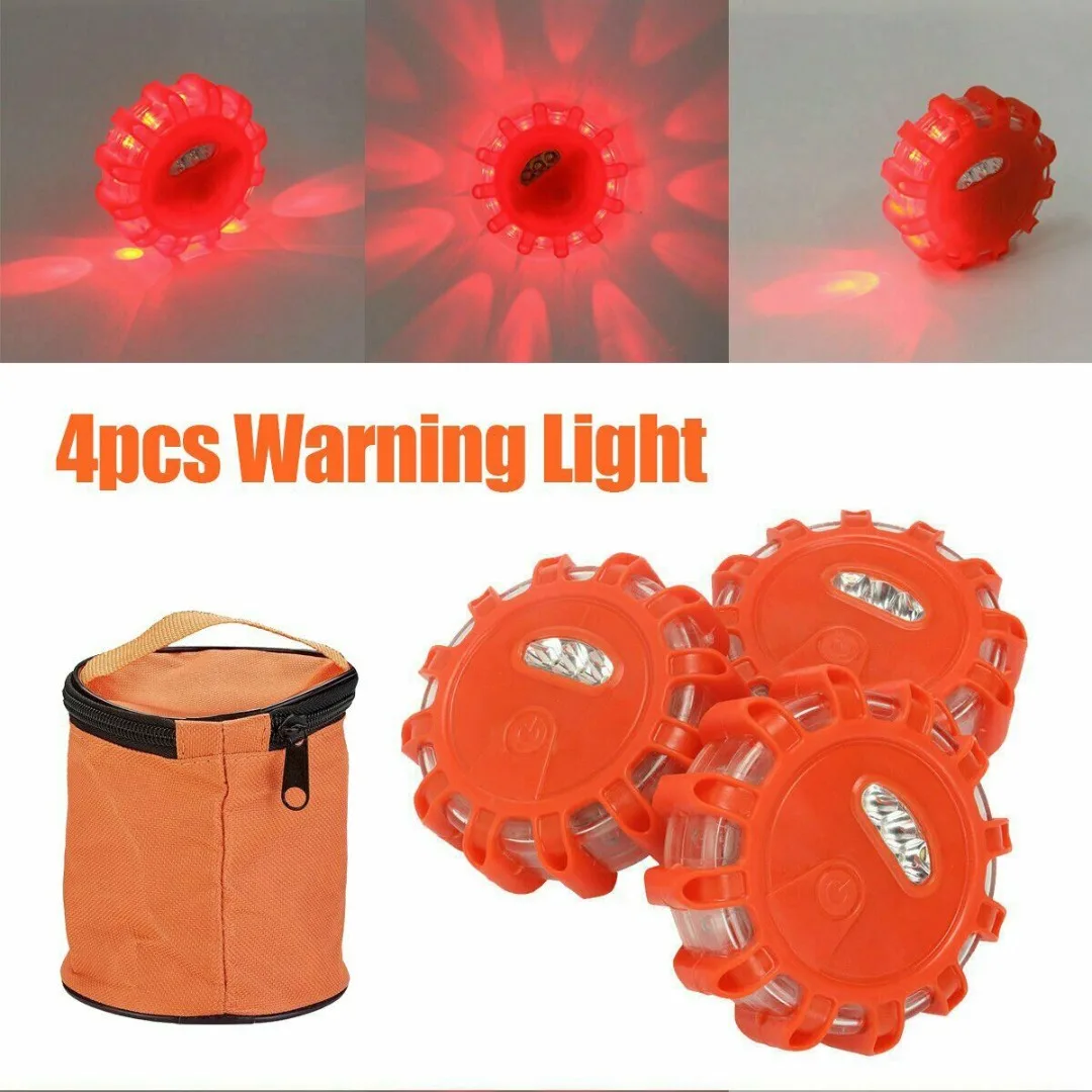 

4 шт. авто светодиодный дорожных вспышек аварийный диск Безопасность светильник мигающий на дороге Маяк Предупреждение Магнитный съемник д...