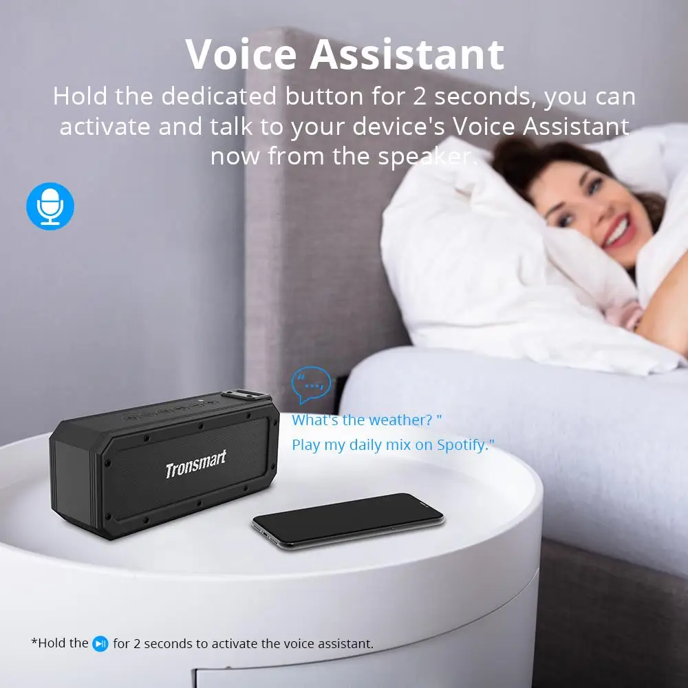 Tronsmart Element Force + NFC SoundPulse™Портативный динамик Bluetooth 5 0 с водонепроницаемостью IPX7