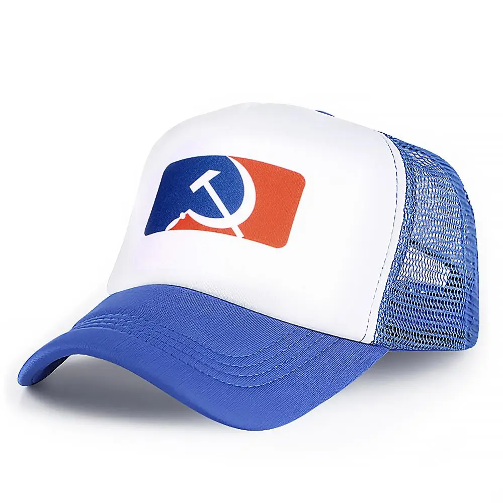 Синие Snapback коммунизма логотип печати летние бейсболки сетки Козырьки в