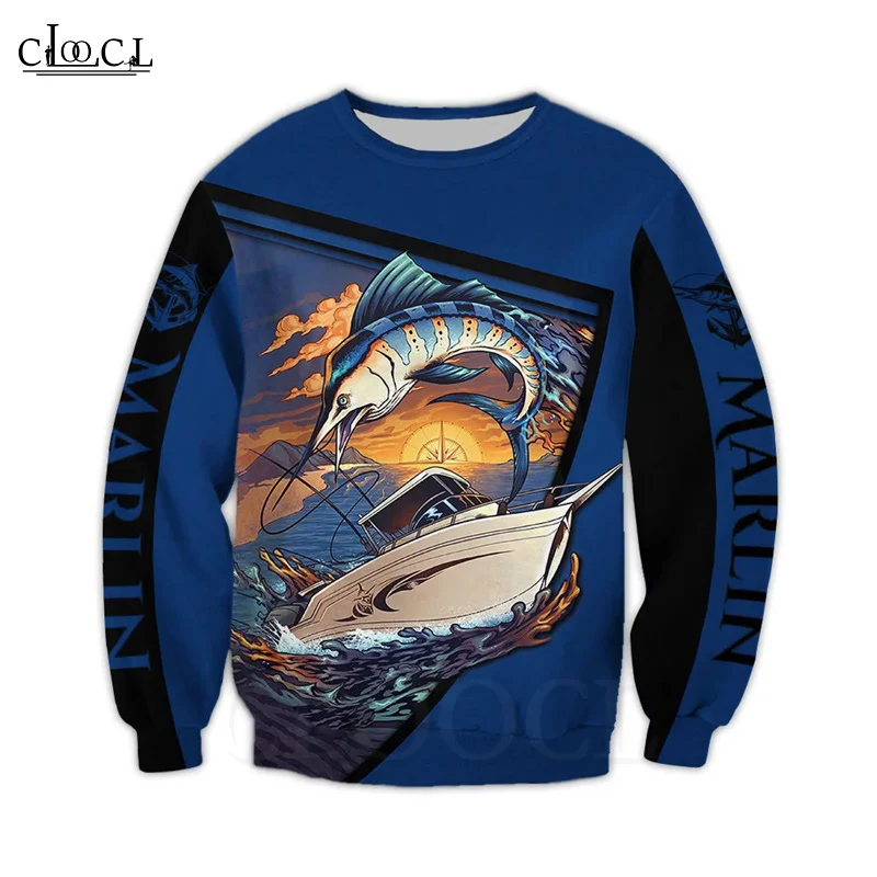 CLOOCL/Новинка Толстовки с капюшоном в стиле животного и рыбной ловли Толстовка на