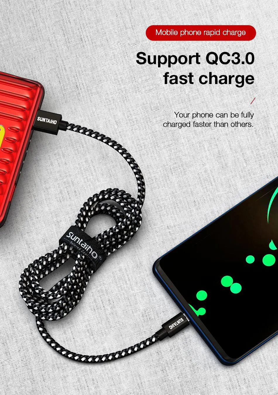 Suntaiho Тип usb C кабель для samsung S10 S9 A50 Xiaomi Redmi Note 8 Pro быстрой зарядки Тип-C Зарядное устройство мобильного телефона кабель с разъемом usb-c
