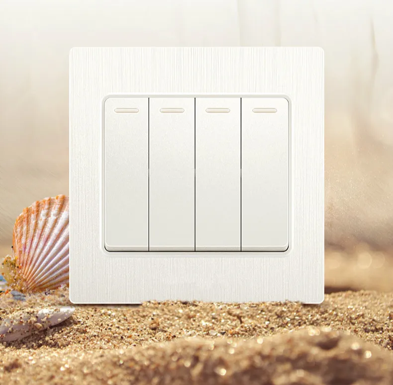 Элегантная белая матовая панель четыре настенных выключателя