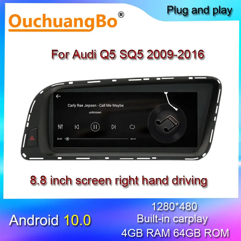 Мультимедийный радиоприемник Ouchuangbo android 10 8 дюйма Q5 RHD SQ5 концертный 2009-2016