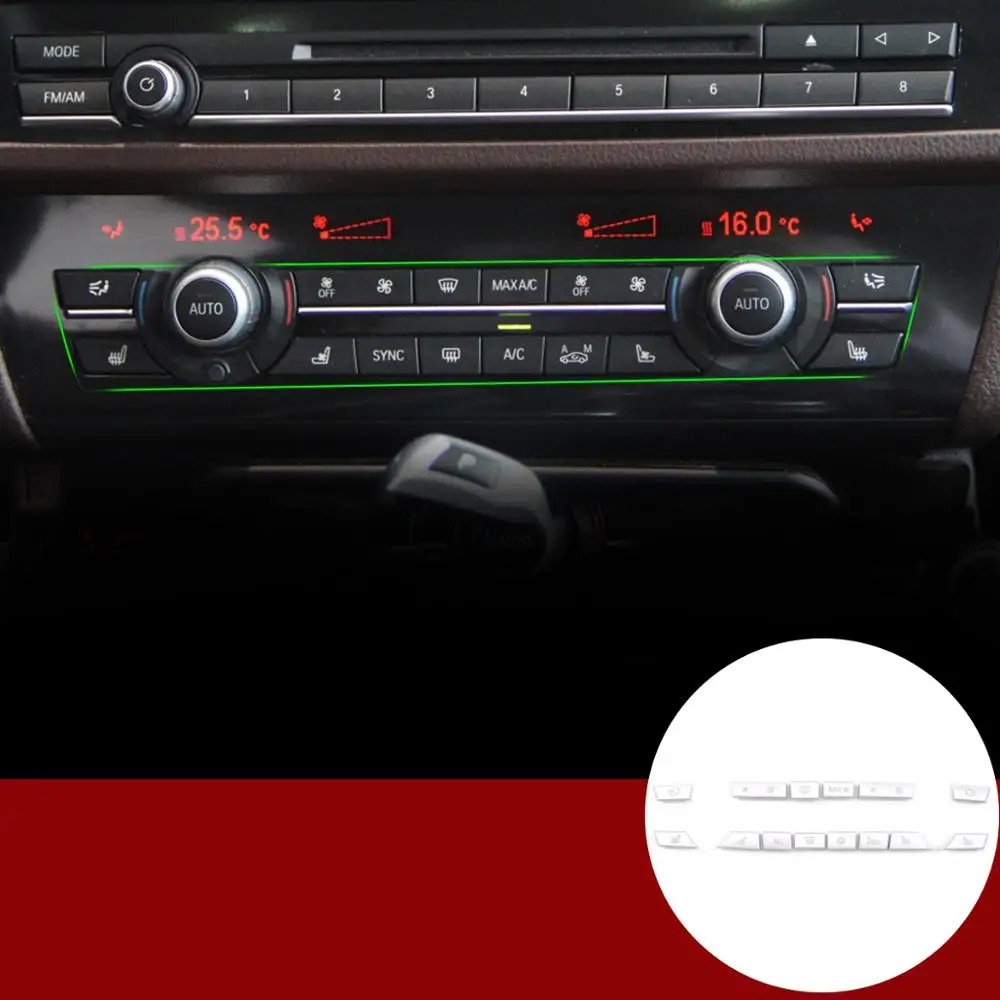 

Для BMW 5 серии F1011-17 ABS хромированные автомобильные аксессуары стикер для кнопки кондиционирования воздуха Сменный Чехол для стайлинга автом...