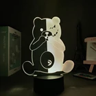 Аниме лампа Danganronpa Monokuma светодиодный Ночной светильник для Украшения в спальню Детская подарок Danganronpa акриловый 3d лампа Monokuma