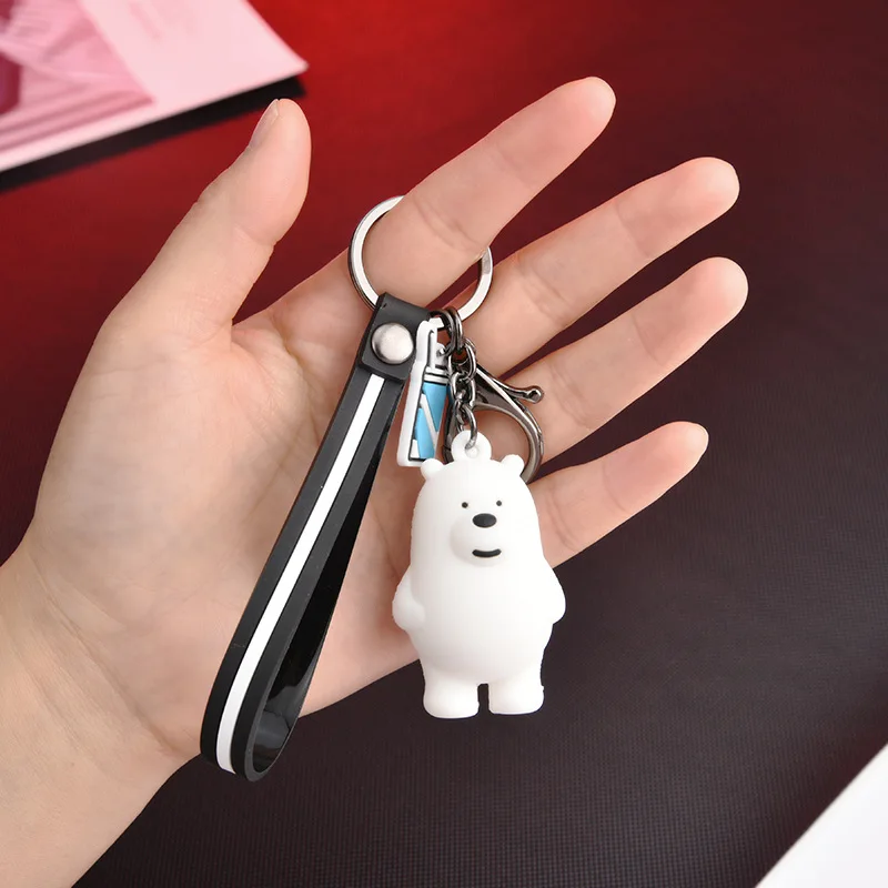 

Creative Silicone Charlie Food Bear Doll Keychain Pvc Soft Plastic Cartoon Bear Male and Female Key Pendant