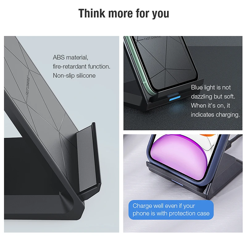 nillkin wireless charger 15w fast qi wireless charging stand10w wireless charging station dock for iphone 11 12 pro max note 20 free global shipping