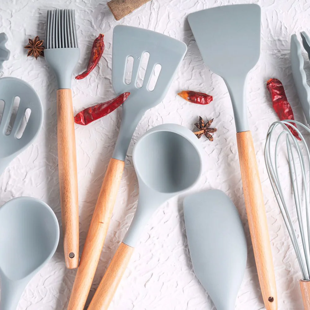 Силиконовый кухонный набор кухонная утварь 9/12 шт антипригарный шпатель +набор