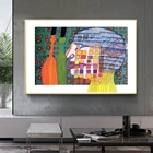 Картина на холсте с абстрактными персонажами в скандинавском стиле, фриденсрейх хундертвассер, настенный плакат, картина для домашнего декора