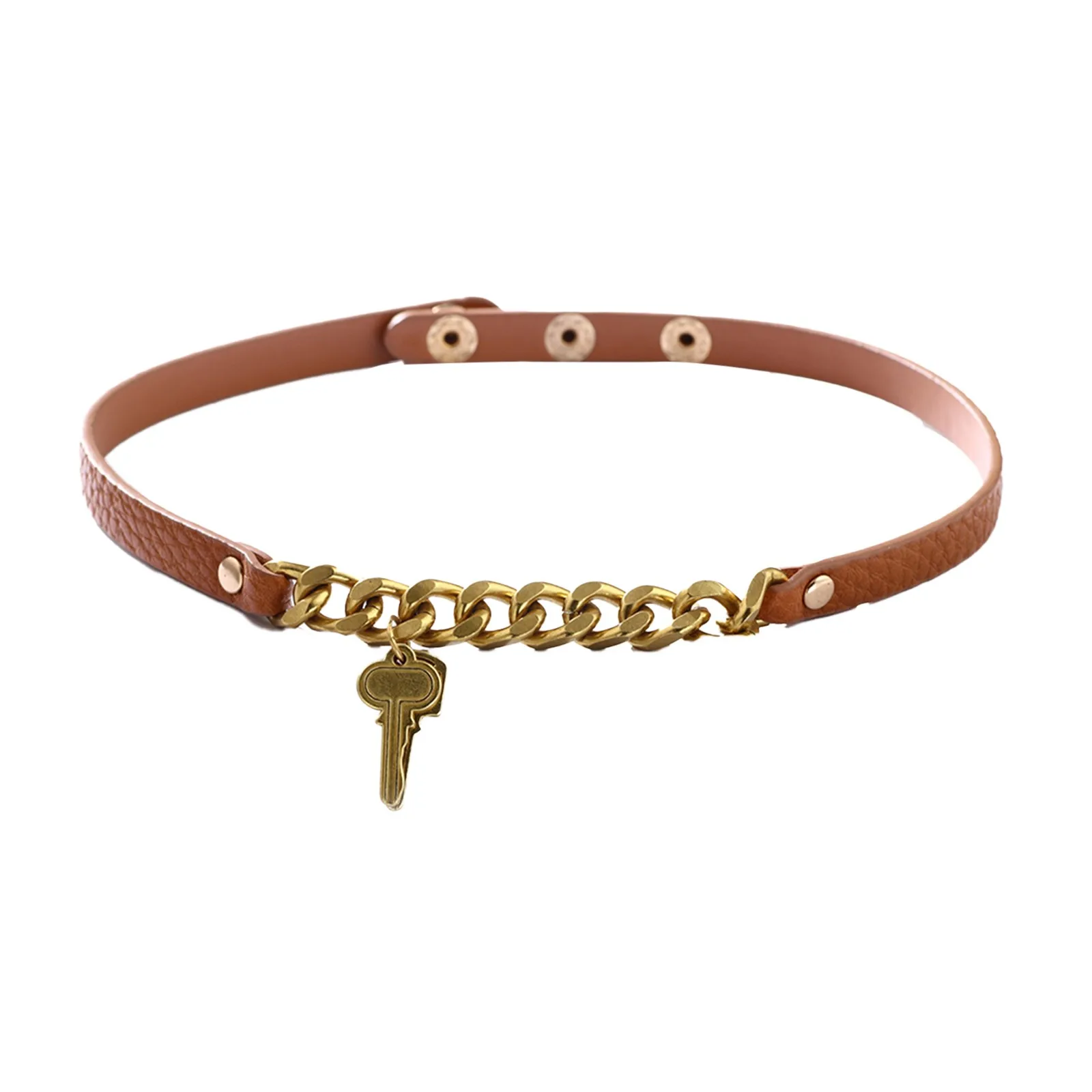 

Women's Fashion Creative Personality Chain Key Leather Collar Necklace collares para mujer collier femme necklace for women