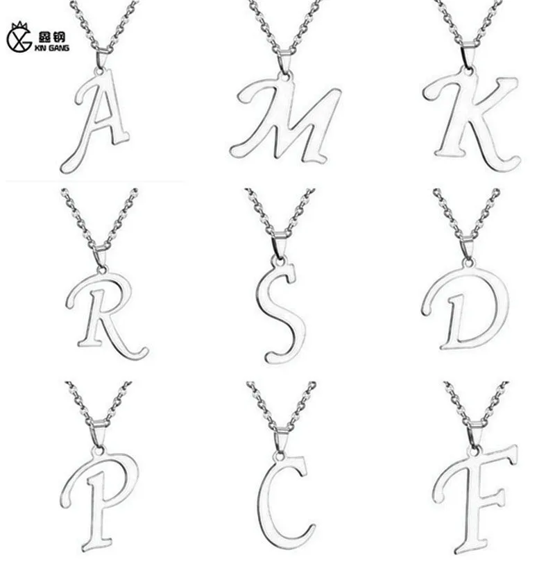 

316L European and American fashion necklace 316 stainless steel letter titanium steel necklace, men and women wear sweater chain