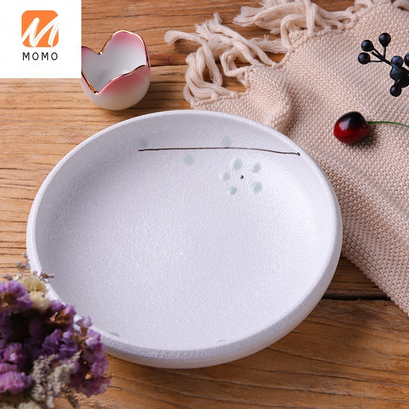 

Japanese Ceramic Tableware Japanese Sashimi Fresh Seafood of Sashimi Japanese Creative round Plate Sashimi Ice Plate Dish