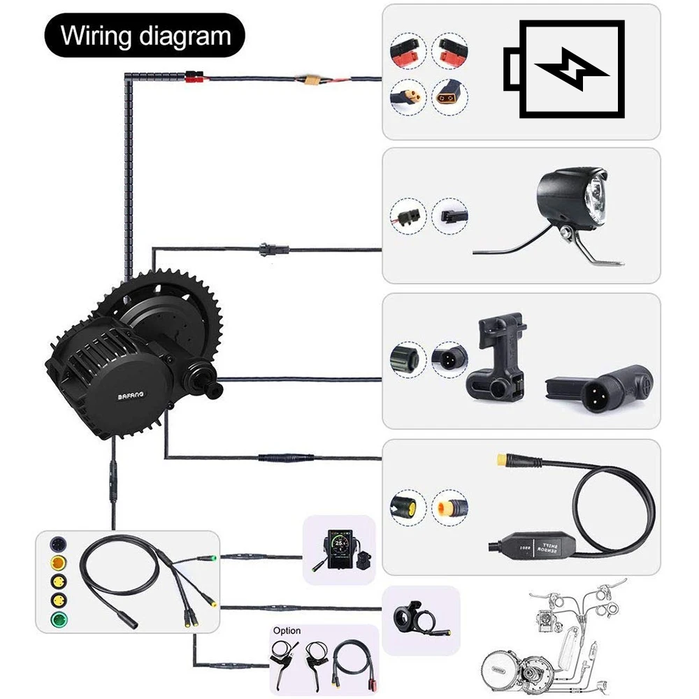 Bafang 48V 52 в 1000 Вт 68 мм BBS03 BBSHD середине приводной двигатель комплект для