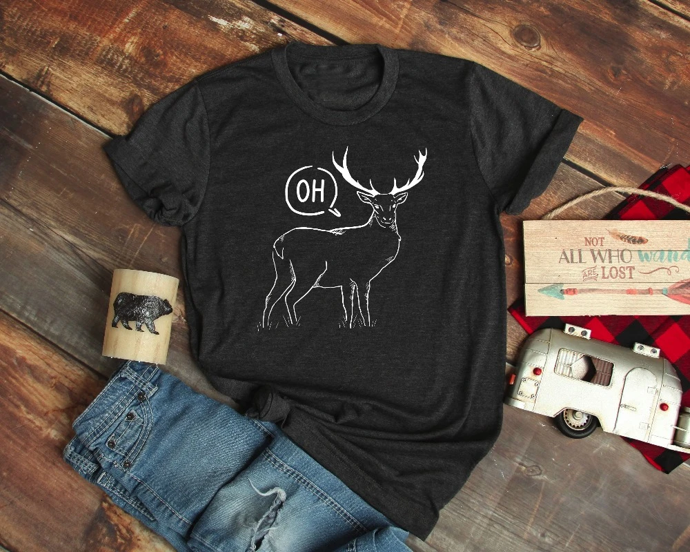 

Oh Deer, Deer graphic women fashion camisetas tumblr cotton casual slogan vintage vintage 90s young street quote tee tops- L098