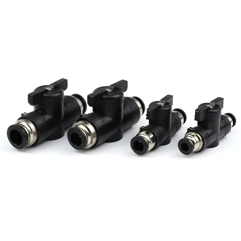 

BUC 4mm 6mm 8mm 10mm 12mm Pneumatic Push In Quick Joint Connector Hand Valve To Turn Switch Manual Ball Current-limiting