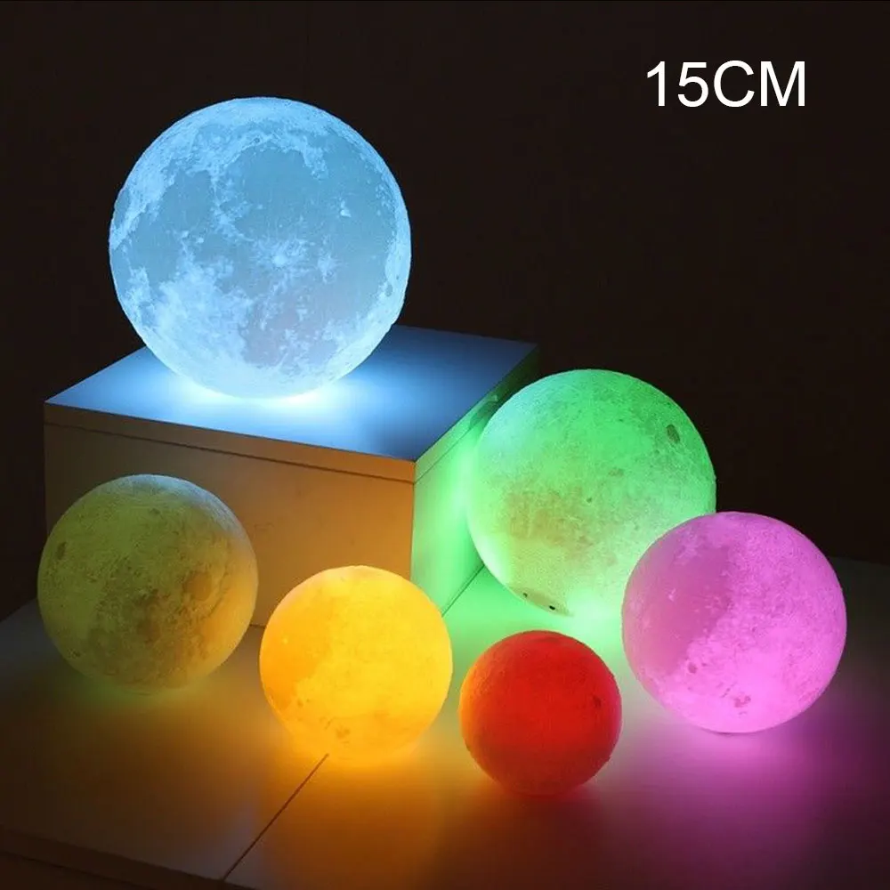 3D принт 12/15/18 см цветная (RGB) Батарея настольная лампа домашний декор земли Ночной