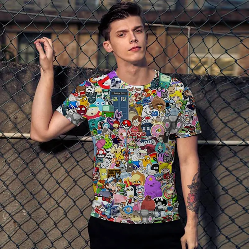 Футболка женская/мужская с принтом в стиле Харадзюку 2019|Мужские футболки| |