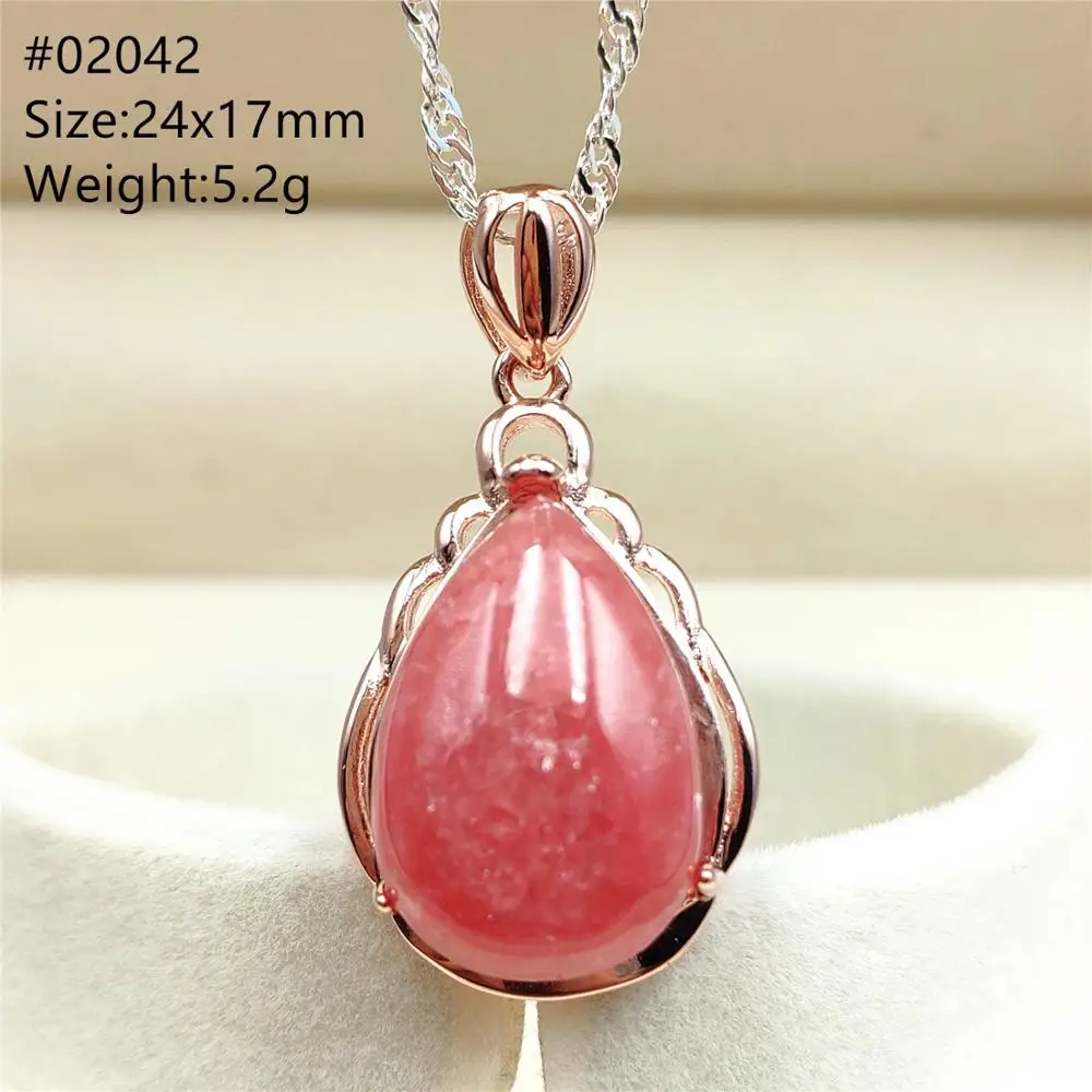 Высшее качество натуральное ледяное красное ожерелье из родохрозита подвеска в