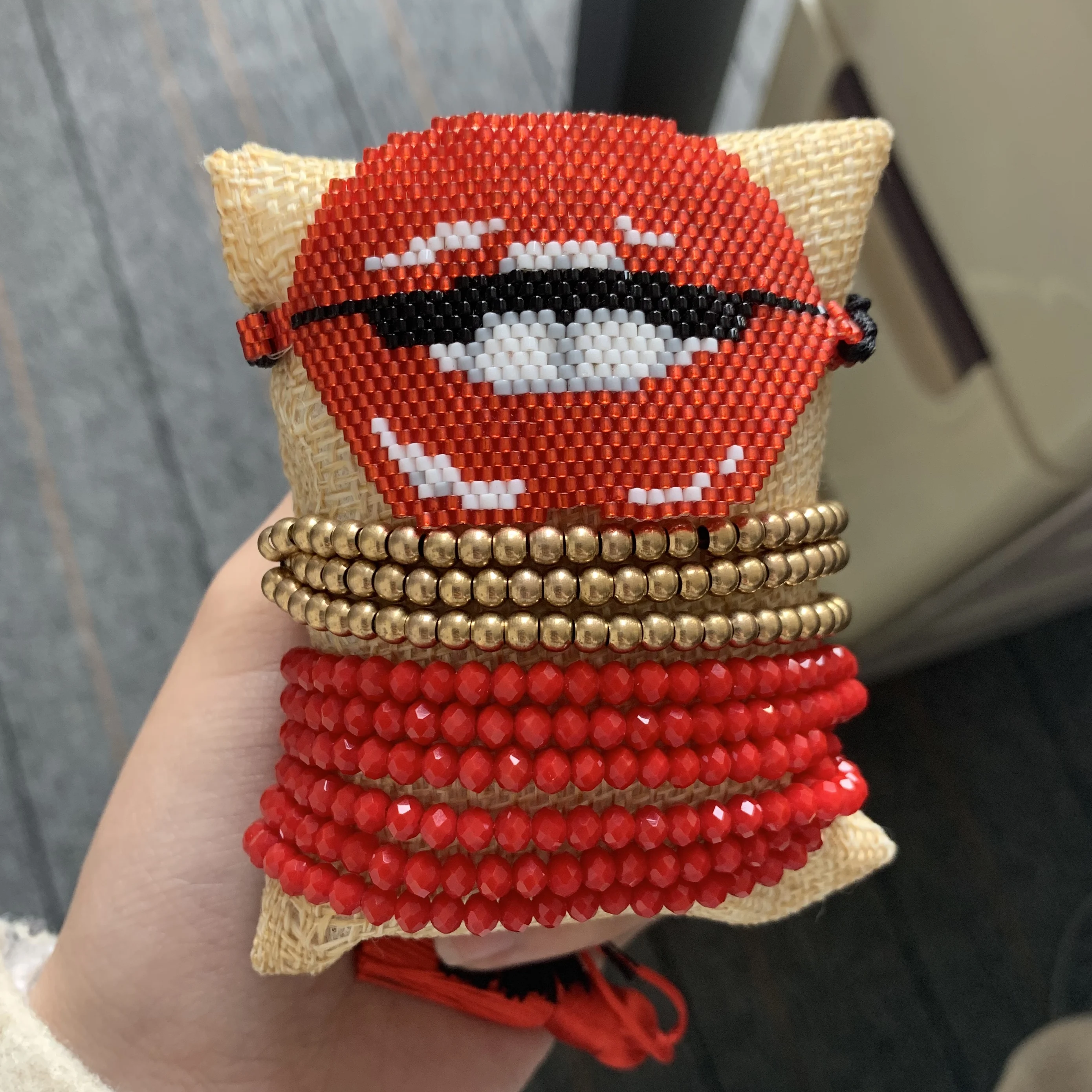 Женский красный браслет SHINUSBOHO MIYUKI Pulseras Mujer из бисера с кисточками ювелирное