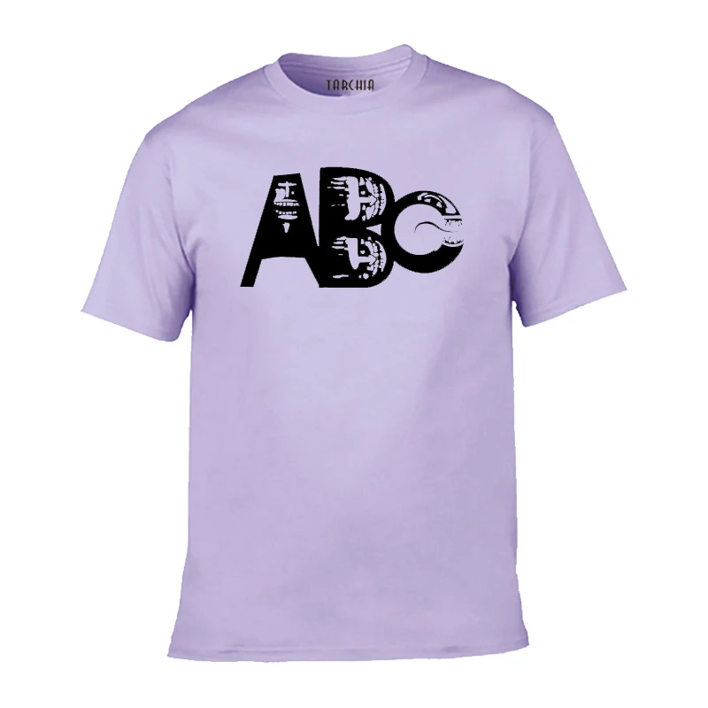 

TARCHIA 2021 Male 100% Cotton New Men Brand Casual Boy Print T-shirt Tshirt T Shirt Homme Male Short Sleeve Fashion Abc
