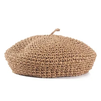 summer sun hats for women solid color beret straw solid french artist hat women casual spring holiday artist caps beach hat