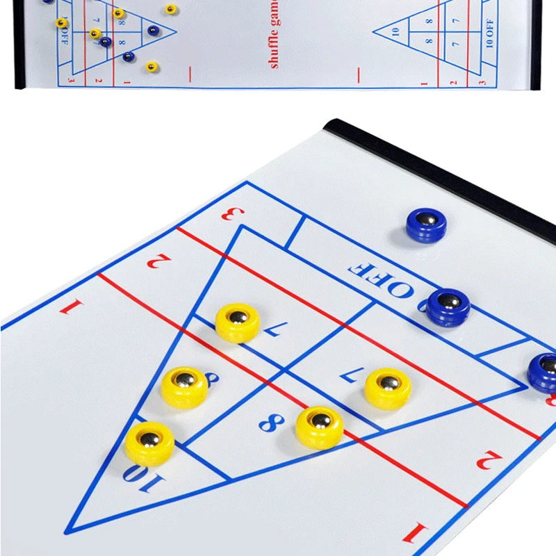 Настольный боулинг Shuffle Shuffleboard керлинг настольная игра для путешествий Бар Школа Обучение Семья головоломка детские игры игрушки 28*120 см