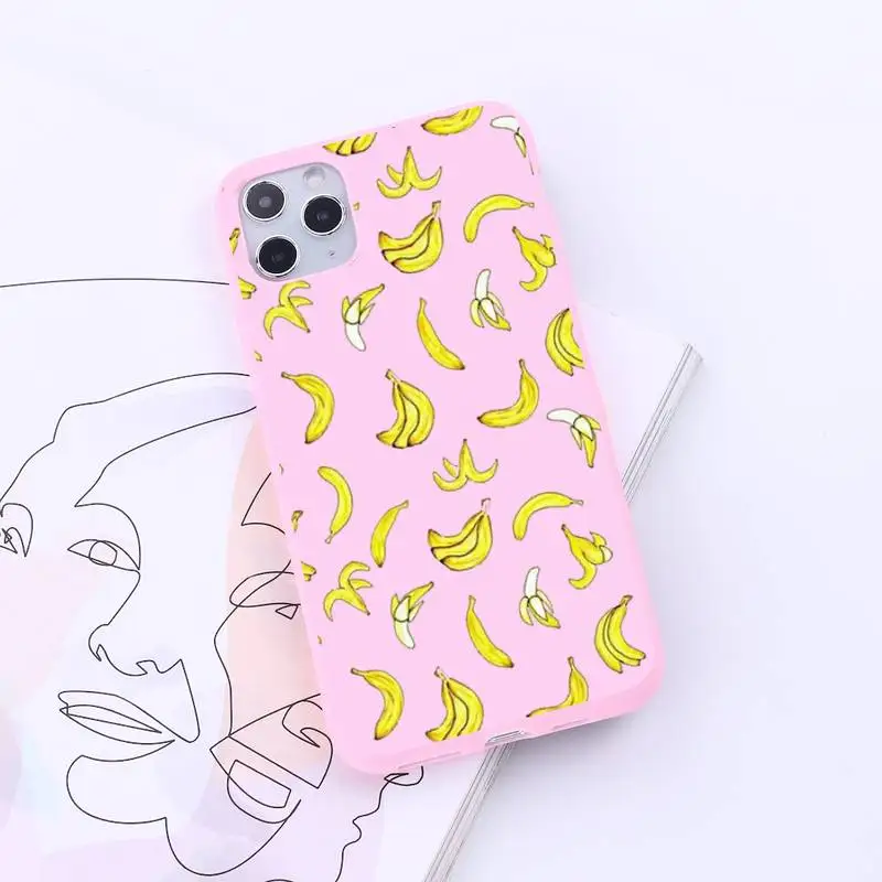 

yellow fruit banana Phone Case Candy Color for iPhone 6 7 8 11 12 s mini pro X XS XR MAX Plus