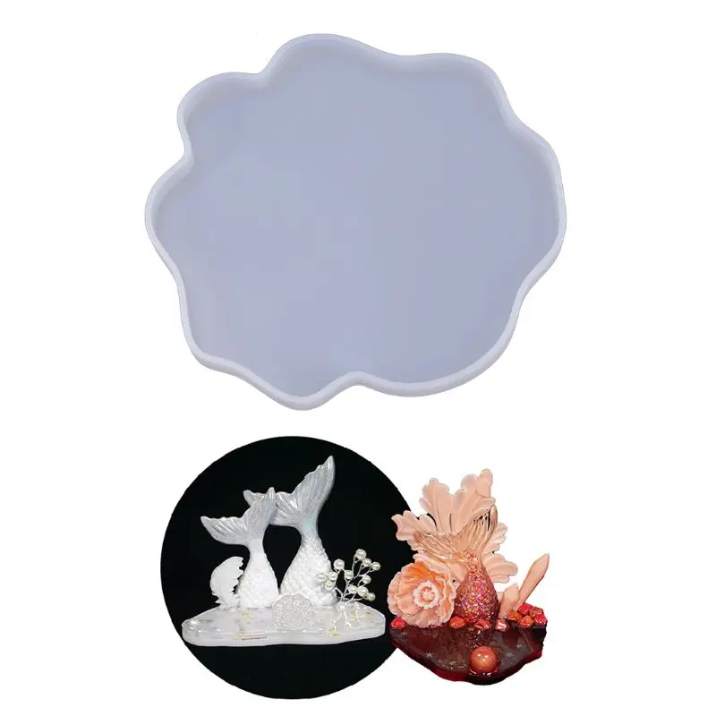 

Crystal Epoxy Resin Mold Irregular Coaster Casting Silicone Mould DIY Crafts Jewelry Making Tool