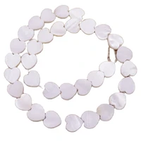 12mm heart shell natural white mother of pearl loose beads 15 jewelry making