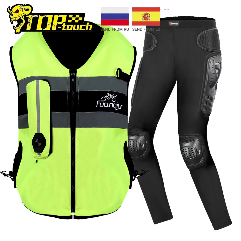 Motorcycle Jacket Men Chaqueta Moto Reflective Motocross Air Bag Breathable Moto Vest Protective Motorcycle Jacket Pants S-3XL
