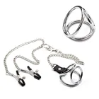 3 металлических кольца Manyjoy из нержавеющей стали для пениса с зажимом для сосков кольцо для пениса шарик Растяжитель Мужской Мошонка взрослые секс-игрушки для мужчин