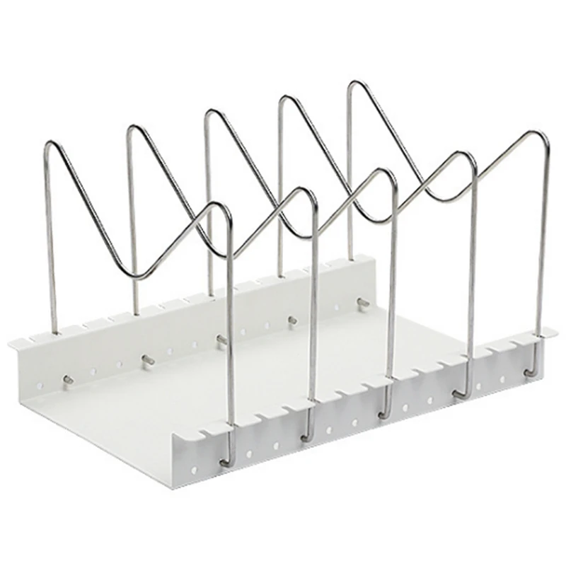 

Vertical Separate Lid Storage Rack Kitchen Pot and Dish Rack Desktop Drain Dishes Storage Multi-Purpose Shelves