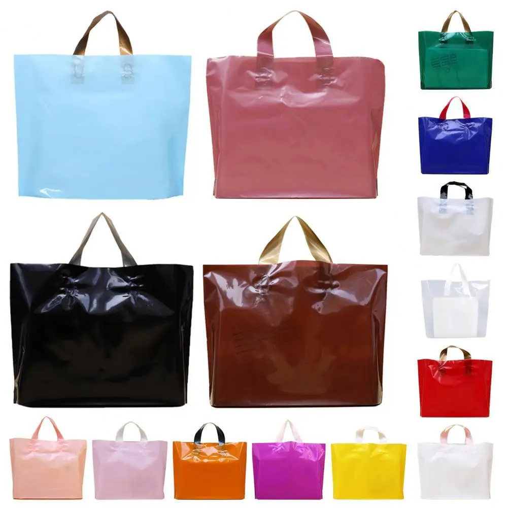 

50Pcs Gift Pack Bags Waterproof Recyclable PE Shopping Merchandise Pouches for Market Shopping Bag Packaging Tools