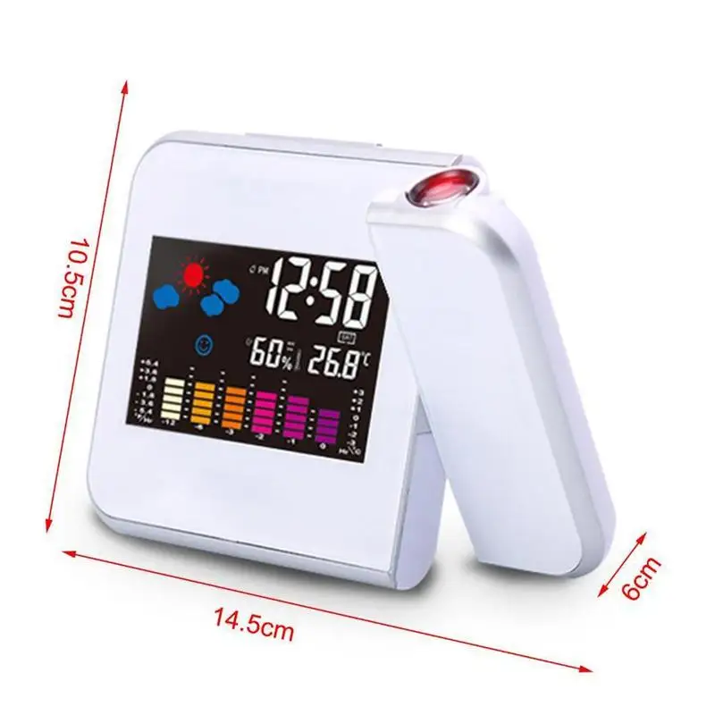 

Digital Led Backlight Display Projection Alarm Clock Snooze Thermometer Support Y9J5 Weather Humidity Temperature Calendar L2Y8