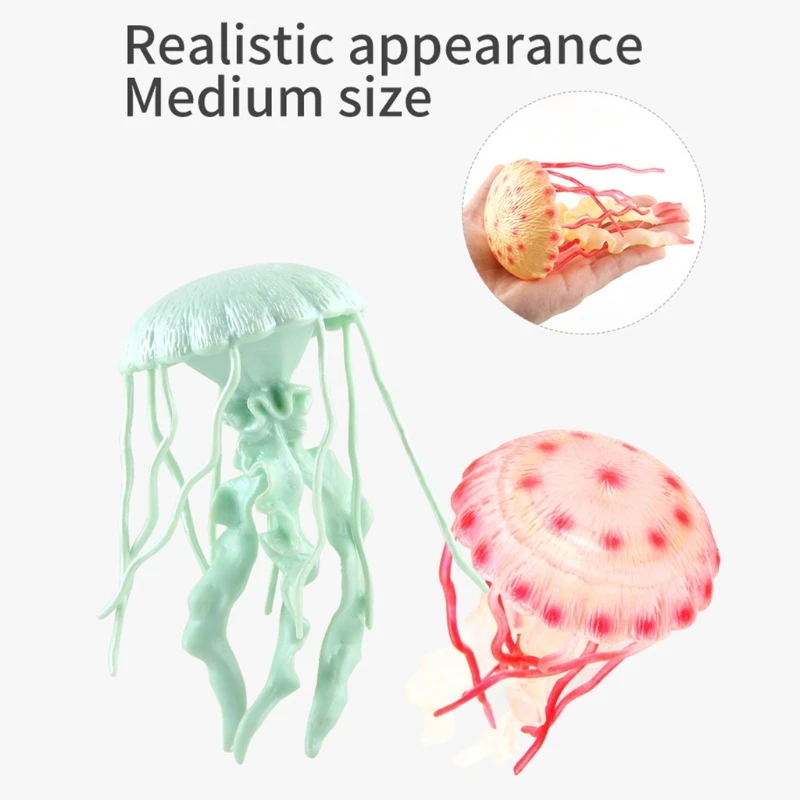

1Set Ocean Animal Jellyfish Model Set 5inch Realistic Sea Animal Figurines Interactive Tableware Realistic Jellyfish