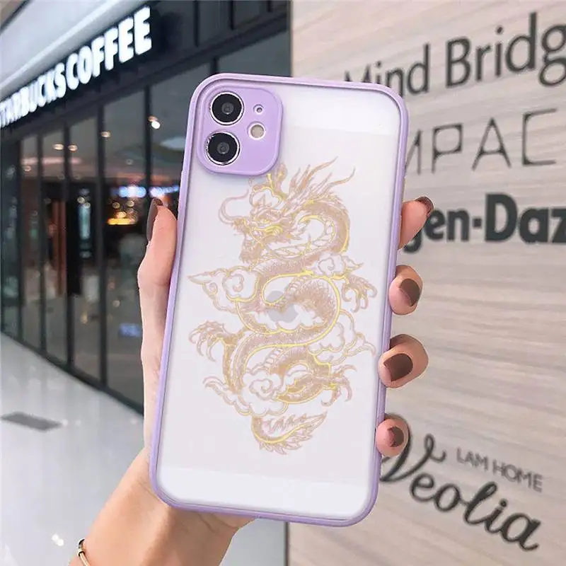 

dragon chinese cool Phone Case Matte Transparent for iPhone 7 8 11 12 s mini pro X XS XR MAX Plus cover funda