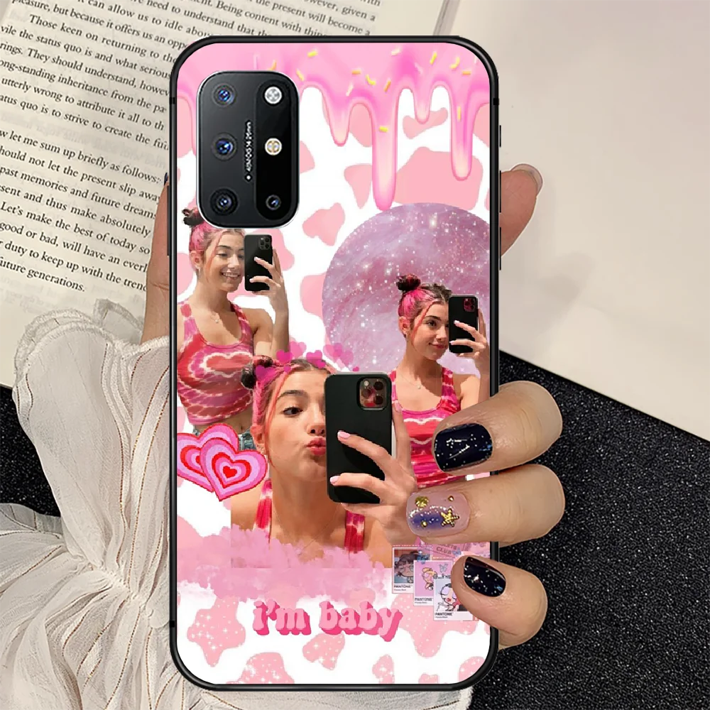 

Charli Damelio D'Amelio Phone Tempered Glass Case Cover For Oneplus 5 6 7 8 9 Nord T Pro Prime Black Soft