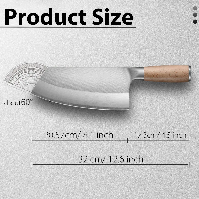 Мясницкий кухонный нож шеф-повара измельчитель мяса 7 дюймов 7Cr17 из нержавеющей