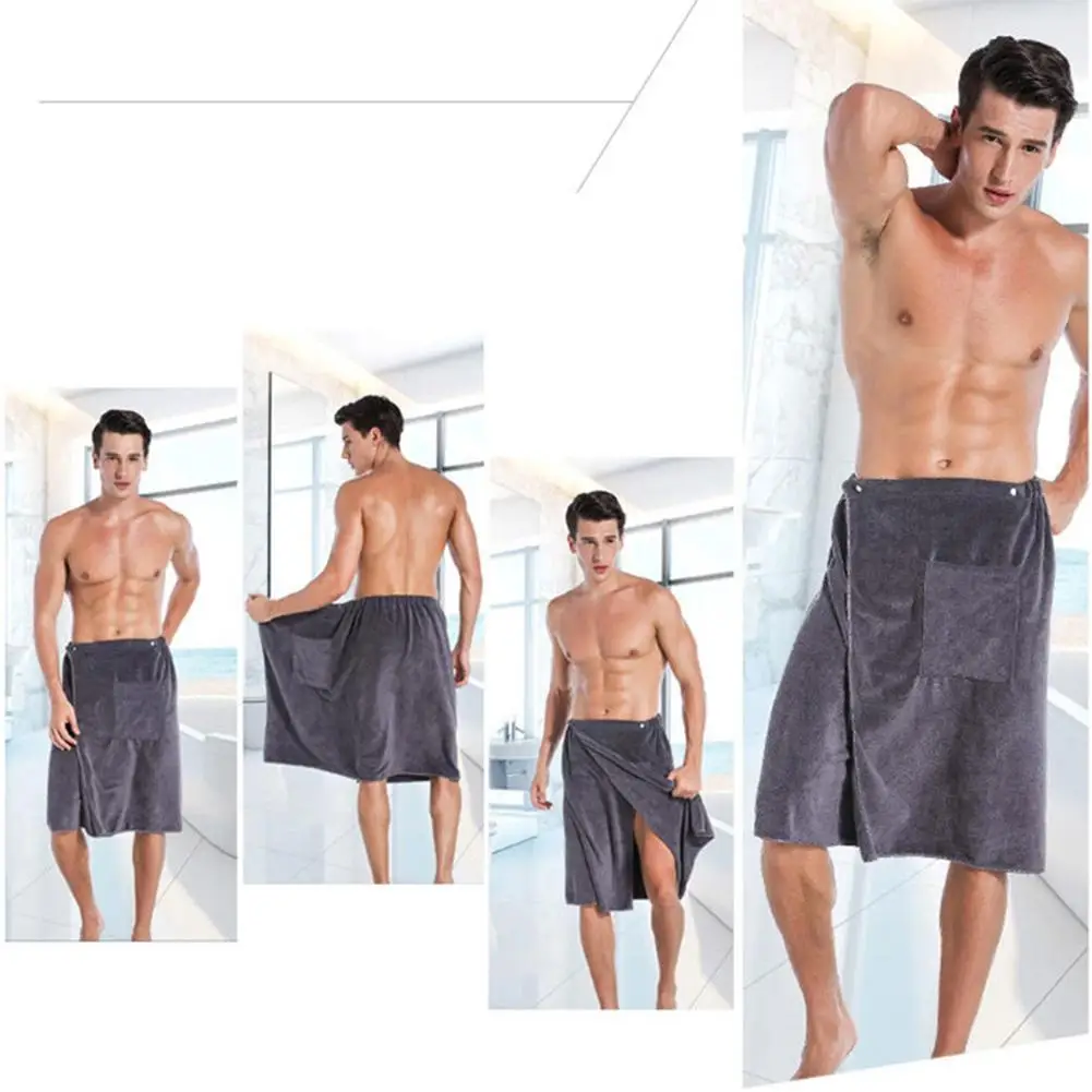 

Soft Man Wearable Bath Towel With Pocket Soft Mircofiber Magic Swimming Beach Towel Blanket Toalla De Playa