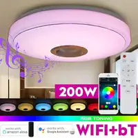 200 Вт WiFi современный RGB светодиодный потолочный светильник домашний свет приложение bluetooth музыкальсветильник лампа для спальни умный потол...