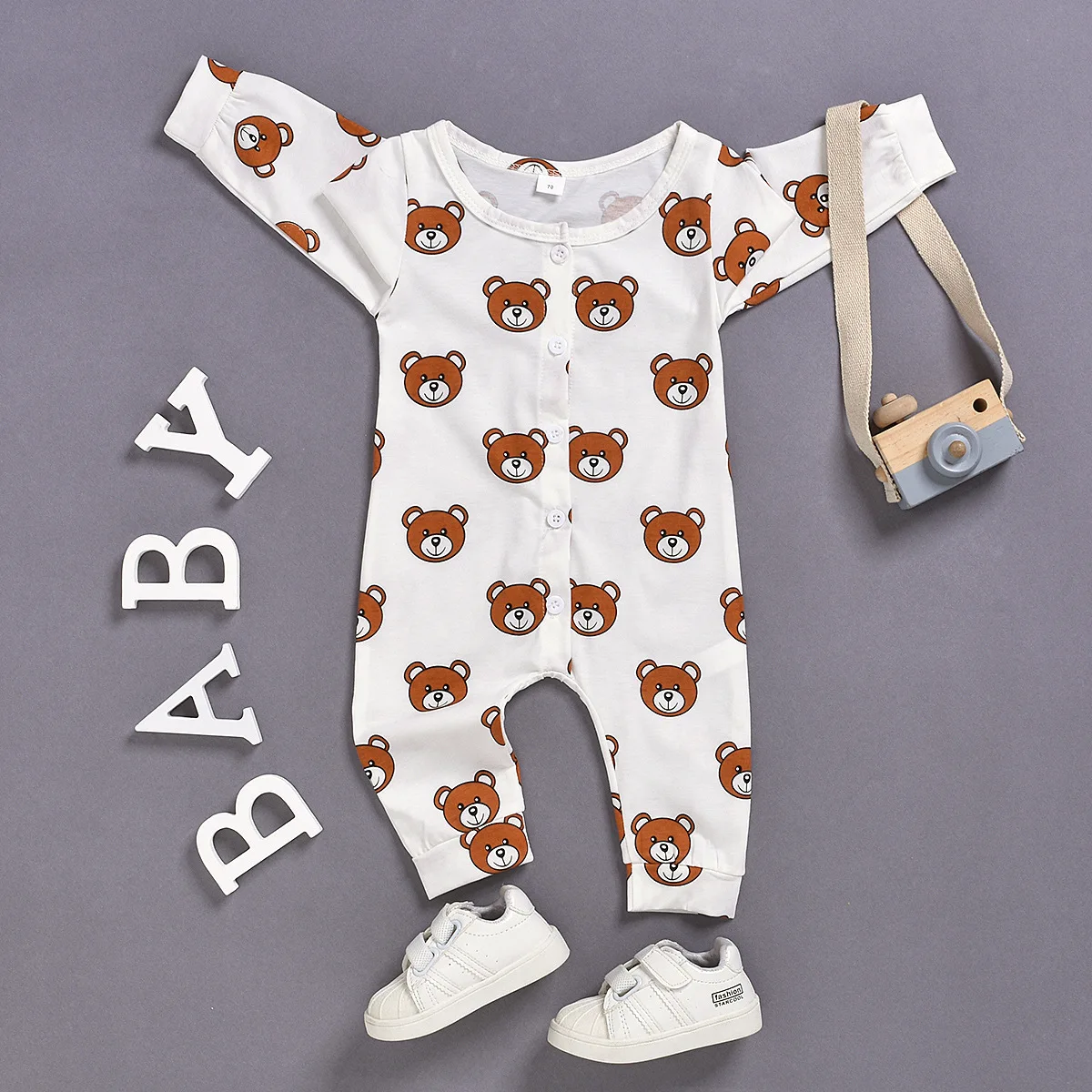 Детский комбинезон с длинным рукавом принтом |