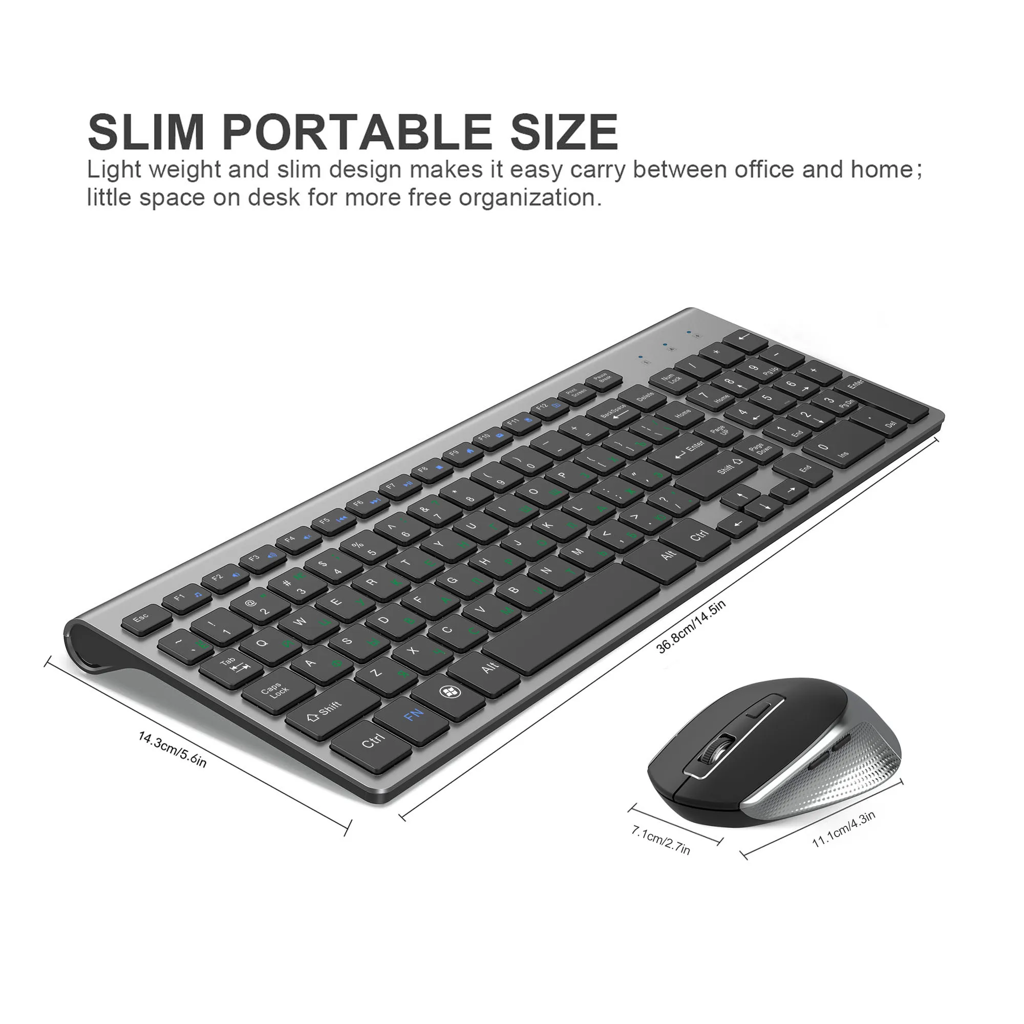 

JOYACCESS Russian Wireless Keyboard Mouse Set Ergonomic Mouse PC Mause Silent Button Keyboard and Mouse Combo 2.4G for Laptop PC