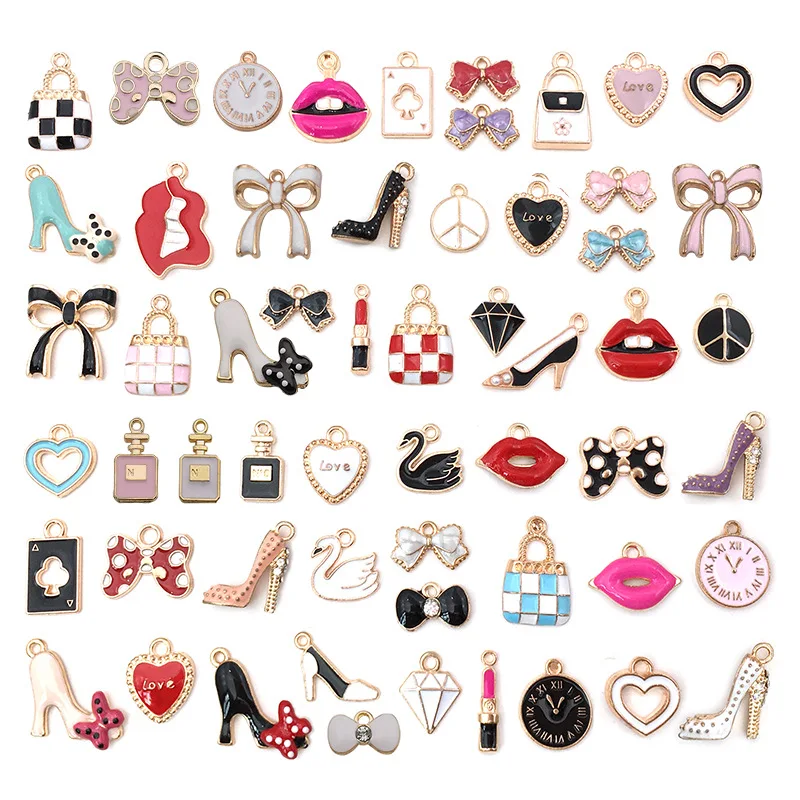 

10/20Pcs Mixed Woman Decorations Enamel Charms DIY Earrings Bracelet Pendant Neacklace Accessories For Jewelry Making