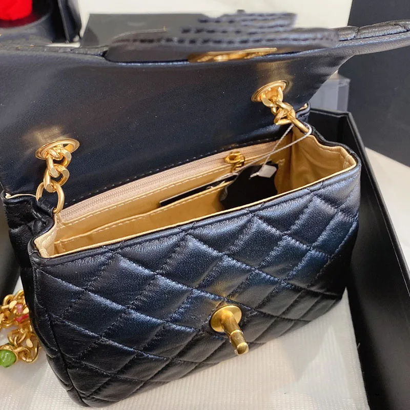 

Ladies crossbody top quality flap square bag famous brand luxury genuine leather shoulder bags for women designer caviar handbag